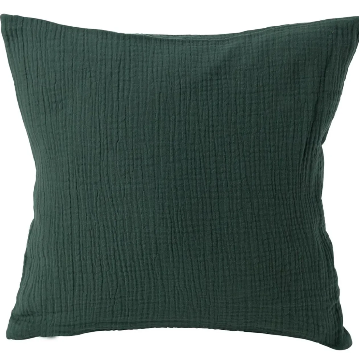 Housse de coussin 40x40cm gaze de coton vert