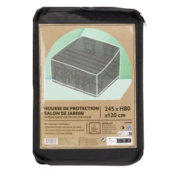 Housse de protection ensemble repas Oxford noir 245x120xH80cm < Gifi New