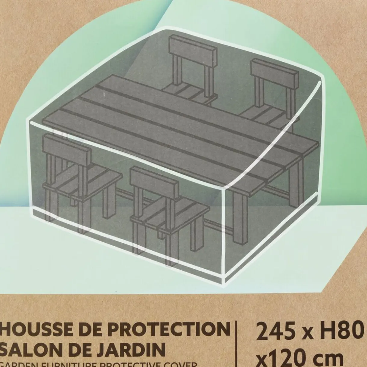Housse de protection ensemble repas Oxford noir 245x120xH80cm < Gifi New