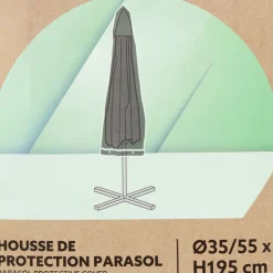 Housse de protection parasol Oxford noir 55x35xH195cm < Gifi Sale