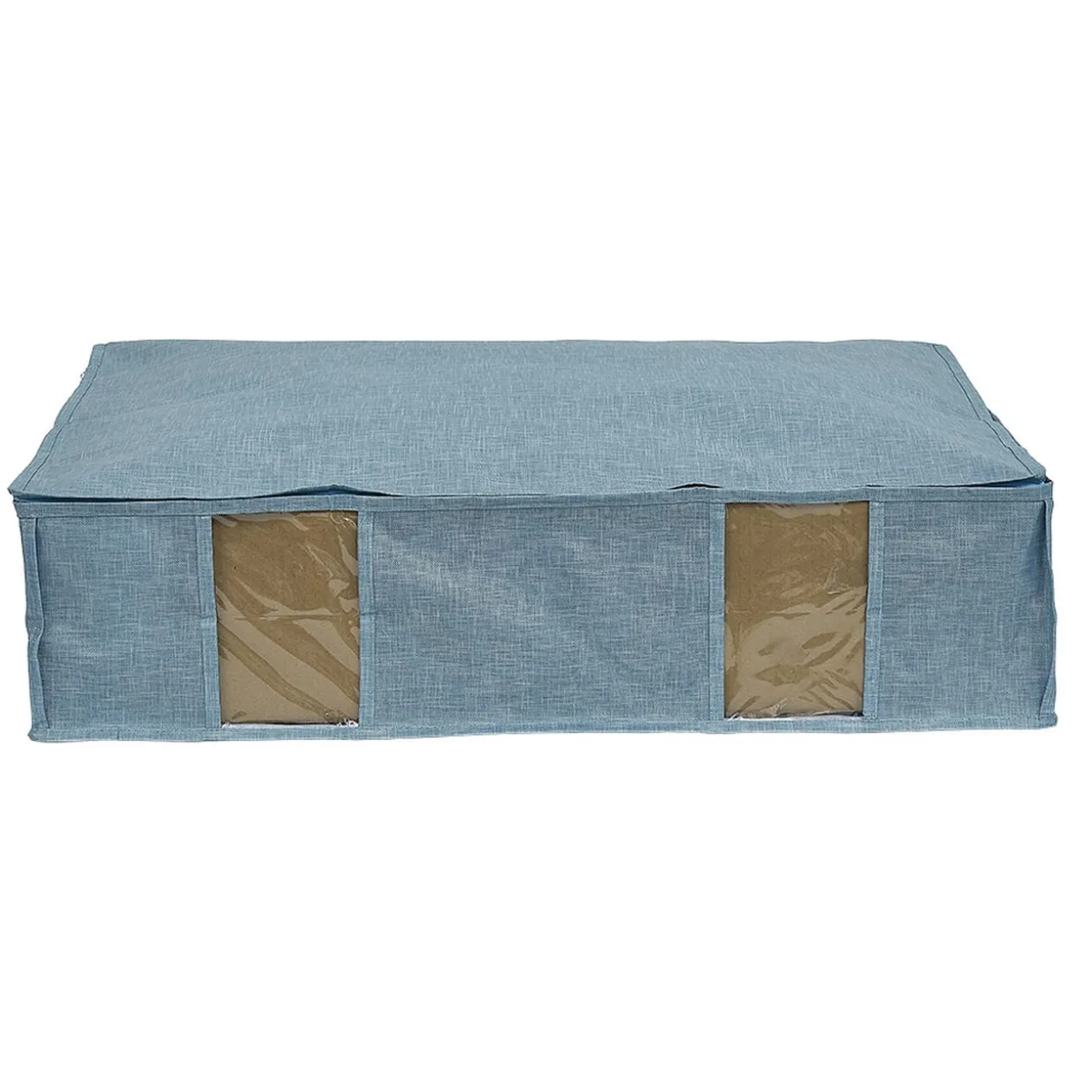 Housse de rangement dessous de lit Bleu - L65 x l45 x H15,5 cm