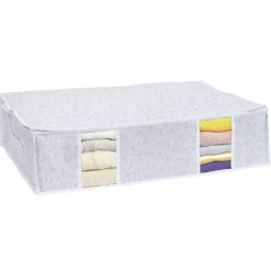 Housse de rangement dessous de lit blanc L65xP45xH15,5cm