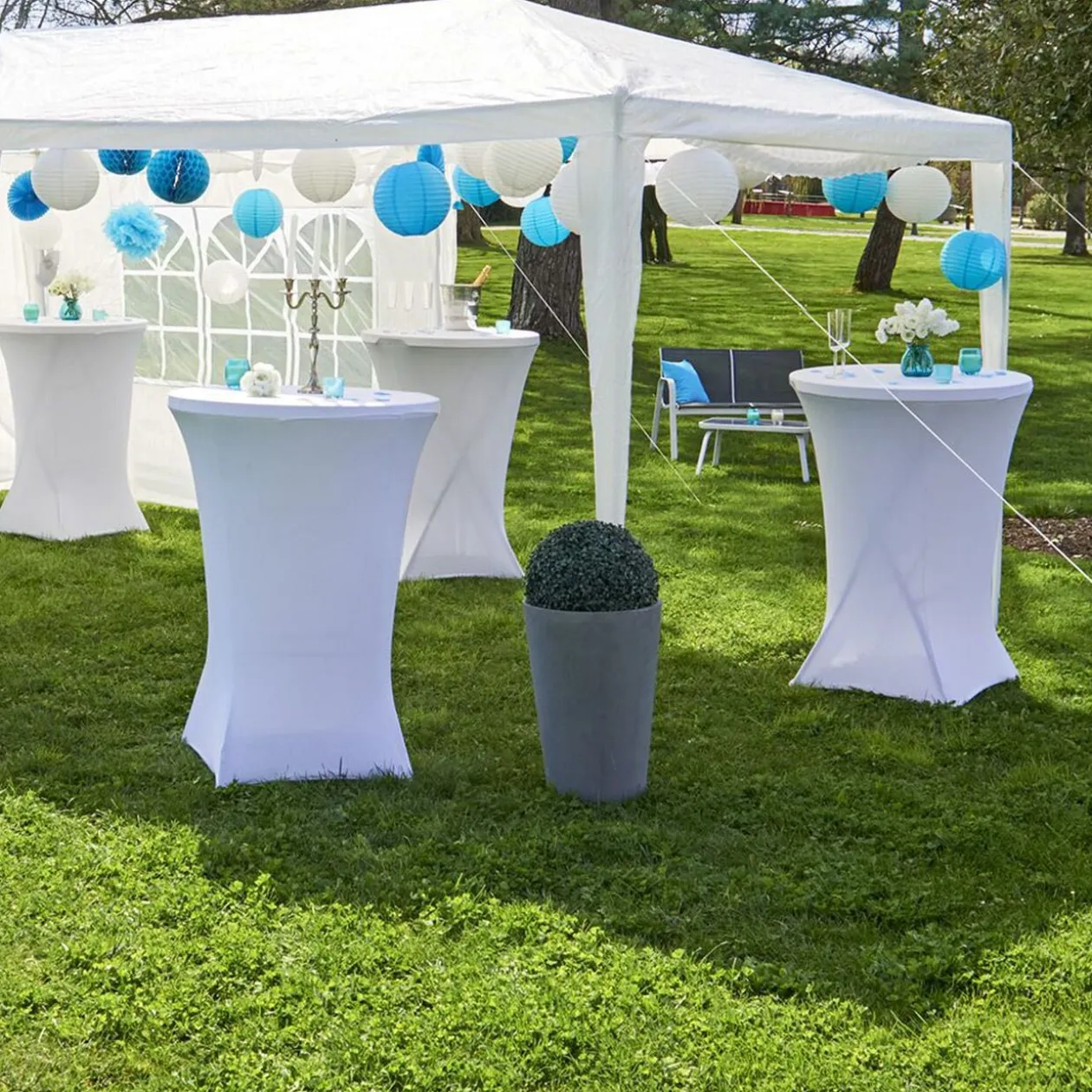 Housse pour table haute Fiesta blanc Ø80xH110cm