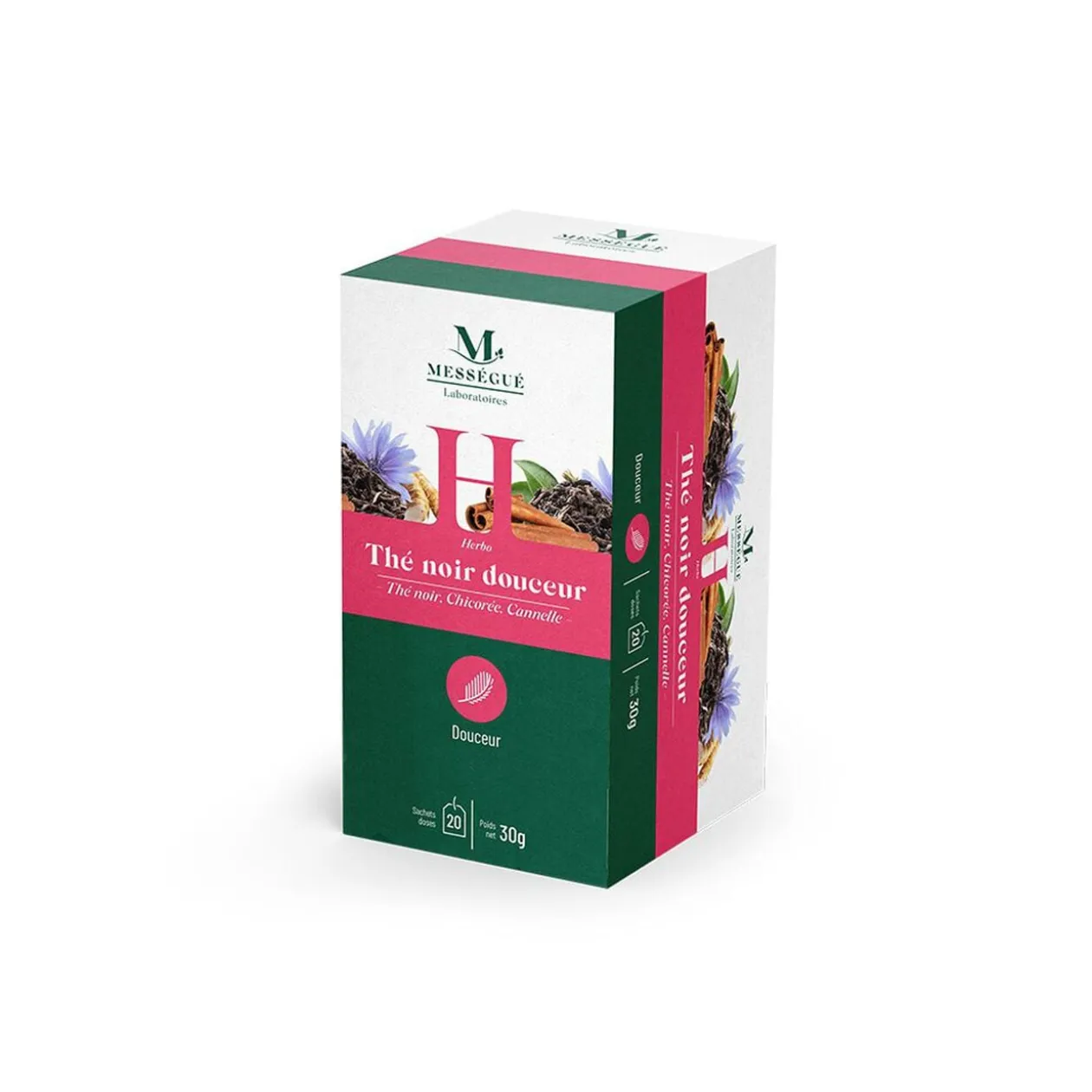 Infusion thé noir douceur Mességué chicorée et cannelle 20 sachets