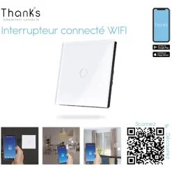 Interrupteur connecté wifi 1 bouton < Gifi Best
