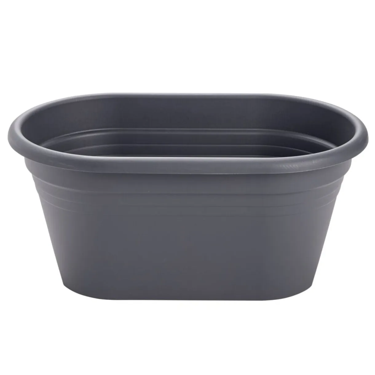 Jardinière balcon ovale plastique noir 49x29,5xH22,5cm < Gifi Outlet