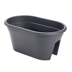 Jardinière balcon ovale plastique noir 49x29,5xH22,5cm < Gifi Outlet