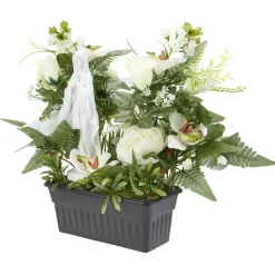 Jardinière columbarium H47 cm blanc - Fleur artificielle < Gifi Best