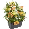 Jardinière columbarium H47 cm orange - Fleur artificielle