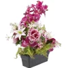 Jardinière columbarium H45 cm rose - Fleur artificielle