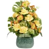Jardinière céramique roses pensées et mini fleurs 42x10xH50cm (3 modèles)