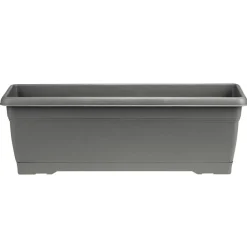 Jardinière 10L plastique gris anthracite 52x19,5xH17,5cm < Gifi Outlet