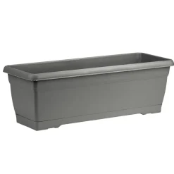 Jardinière 10L plastique gris anthracite 52x19,5xH17,5cm < Gifi Outlet
