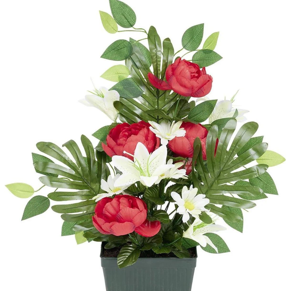 Jardinière pivoine lys gerbera artificiel < Gifi