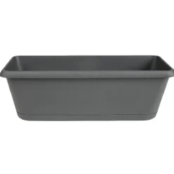 Jardinière plastique gris 48.8x18.8xH16cm < Gifi Outlet