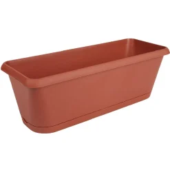 Jardinière plastique rouge terracota 48.8x18.8xH16cm