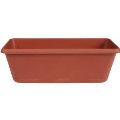 Jardinière plastique rouge terracota 48.8x18.8xH16cm