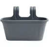 Jardinière pour balcon en plastique gris 38x18xH26cm