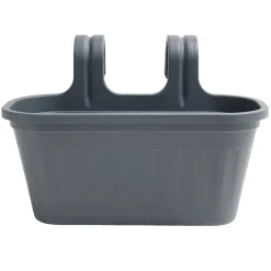 Jardinière pour balcon en plastique gris 38x18xH26cm