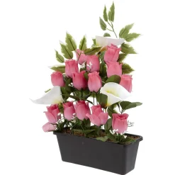 Jardinière rose/arum 20 têtes blanc et rose < Gifi Sale