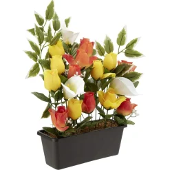Jardinière rose+arum 20 têtes orange jaune < Gifi Outlet
