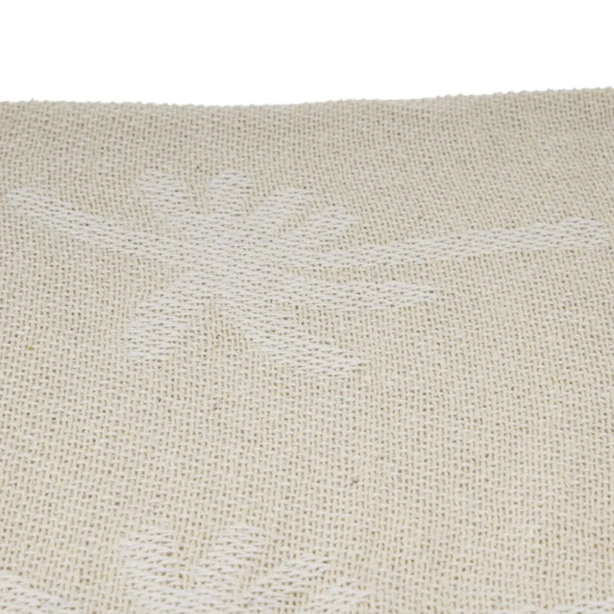 Jeté de canapé à franges polycoton motif palmier beige 125x150cm