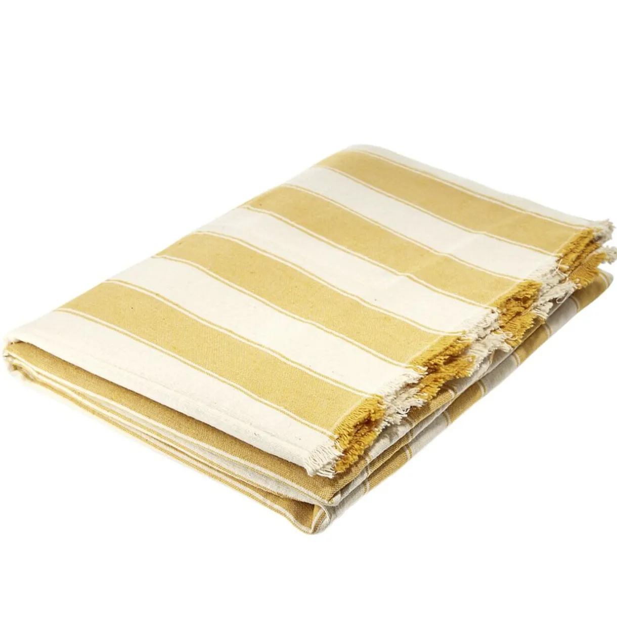 Jeté de canapé motif bayadère blanc et jaune 170x250cm < Gifi Sale