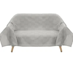 Jeté de canapé tissu uni polycoton 170x250cm (3 modèles)
