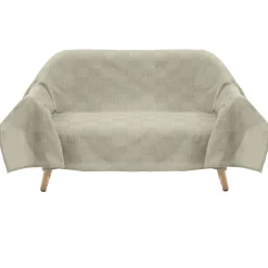 Jeté de canapé tissu uni polycoton 170x250cm (3 modèles)