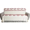 Jeté de canapé 170x250cm 100% coton tufté beige et terracotta