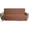 Jeté de canapé 170x250cm polycoton gaufré terracotta < Gifi Outlet