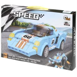Jeu bloc de construction enfant garçon voiture robot 336 pièces plastique bleu