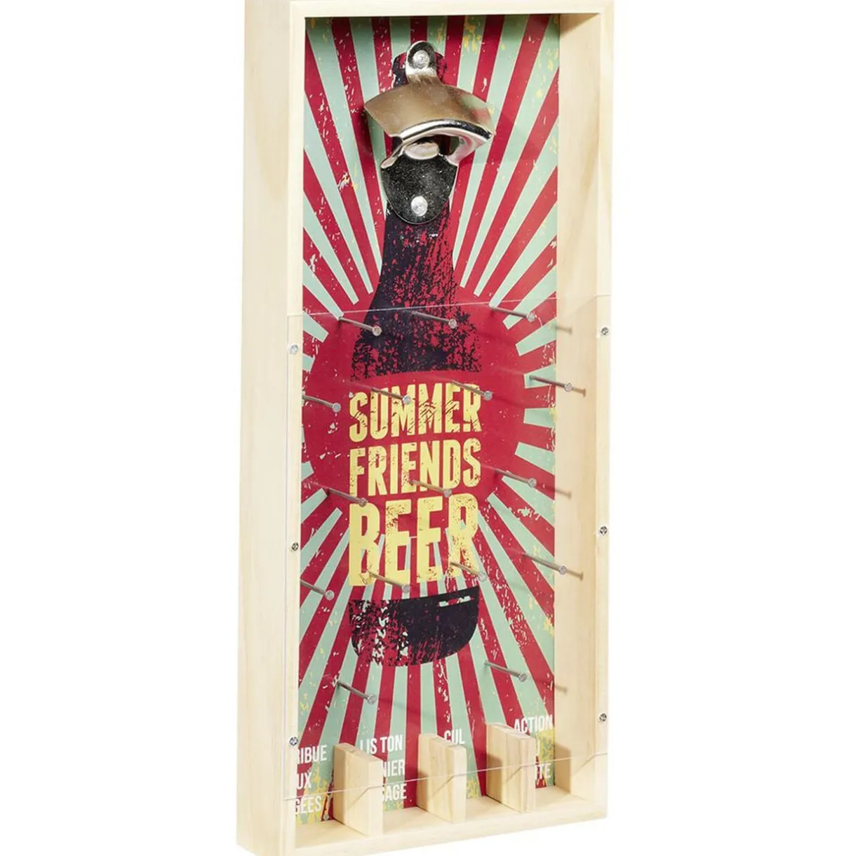 Jeu à boire décapsuleur en bois Summer Friends Beer H40cm < Gifi