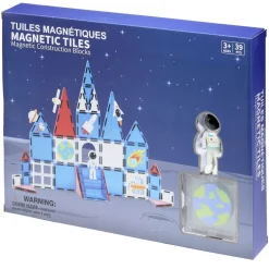Jeu construction enfant garçon tuiles magnétiques x37 thème espace bleu < Gifi Online