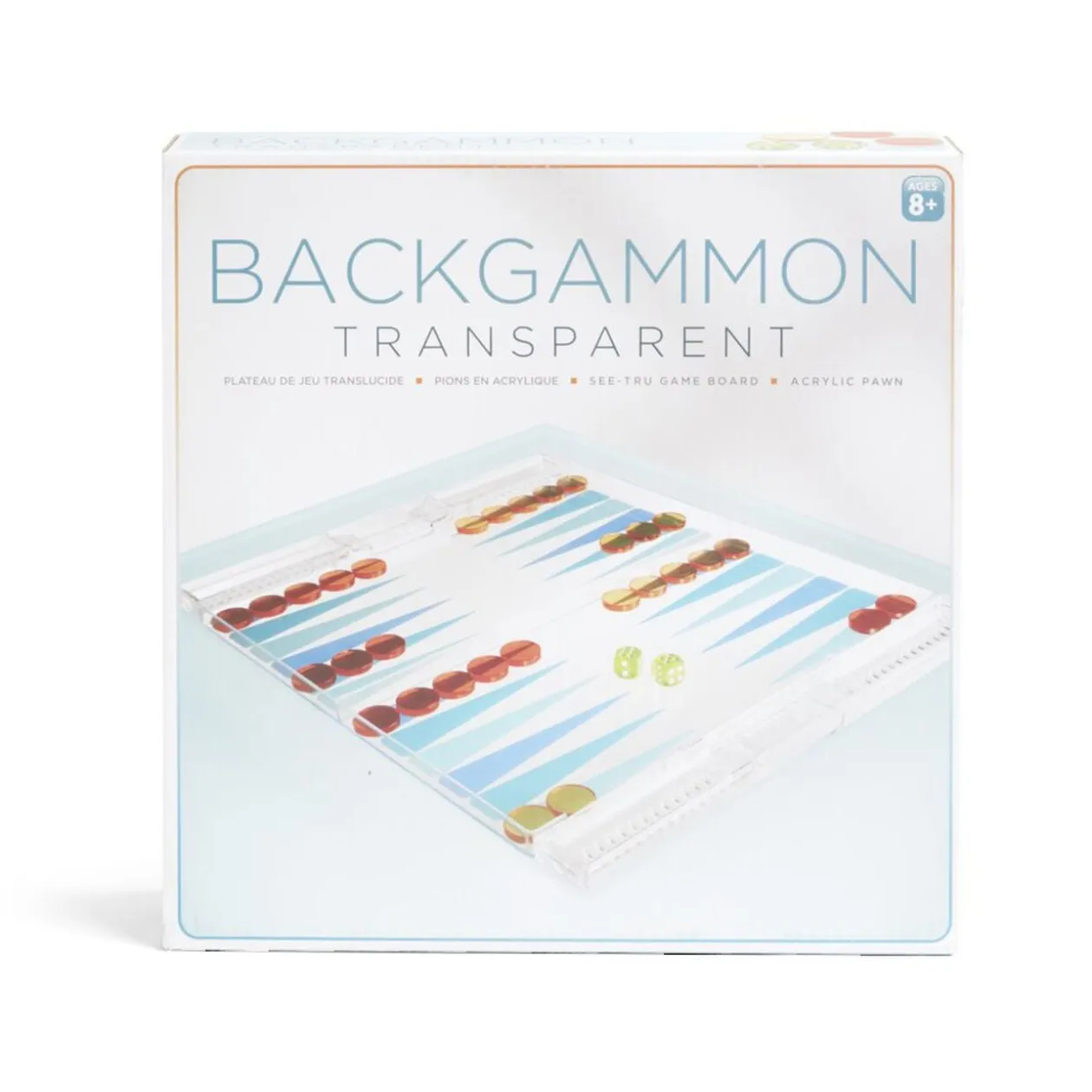 Jeu de backgammon transparent 24,8x30cm
