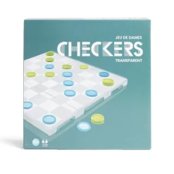 Jeu de dame transparent 25x25cm