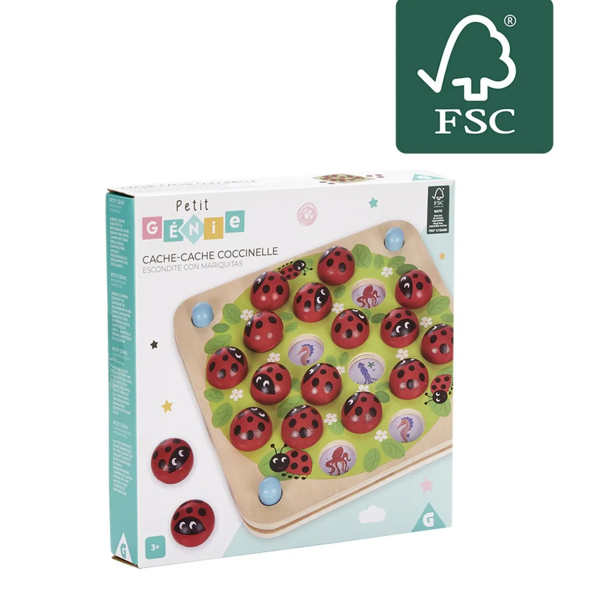 Jeu de mémoire coccinelle en bois - 27 pièces < Gifi