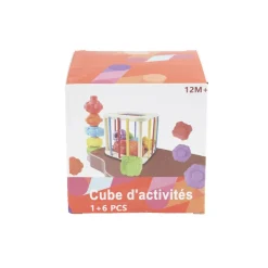 Jeu de motricité fine cube et formes 6 pièces 11x11x11cm < Gifi Online