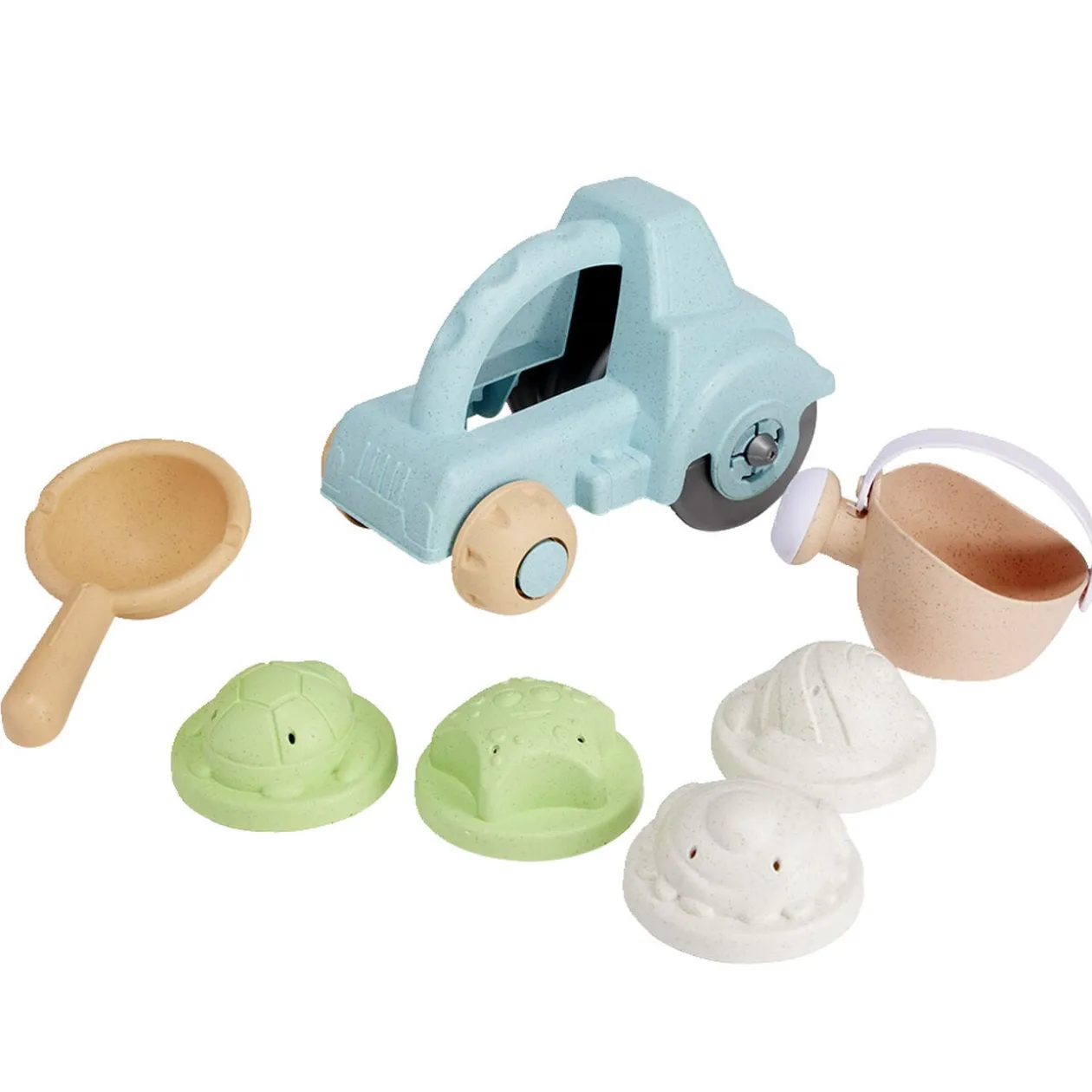 Jeu de plage moule véhicule pelle et arrosoir Funky 7 pièces