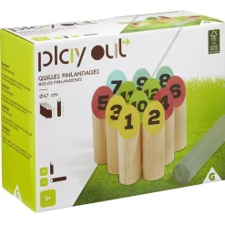 Jeu de quilles finlandaises multicolores en bois
