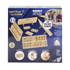 Jeu de rummy en bois 106 pièces avec sac de rangement < Gifi Online