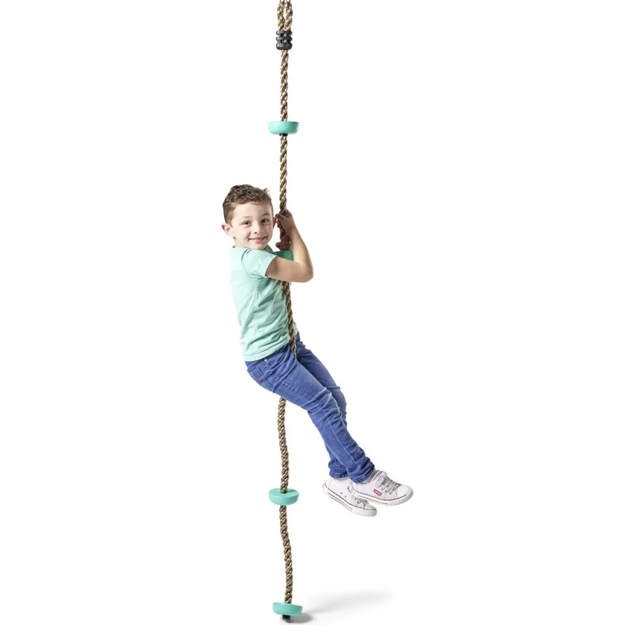 Jeu montée de corde 2m avec cale-pieds