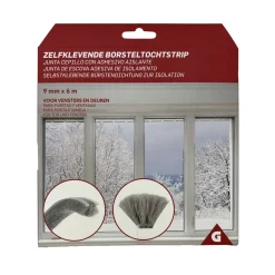 Joint brosse adhésif d'isolation pour porte et fenêtre 9mmx6m blanc