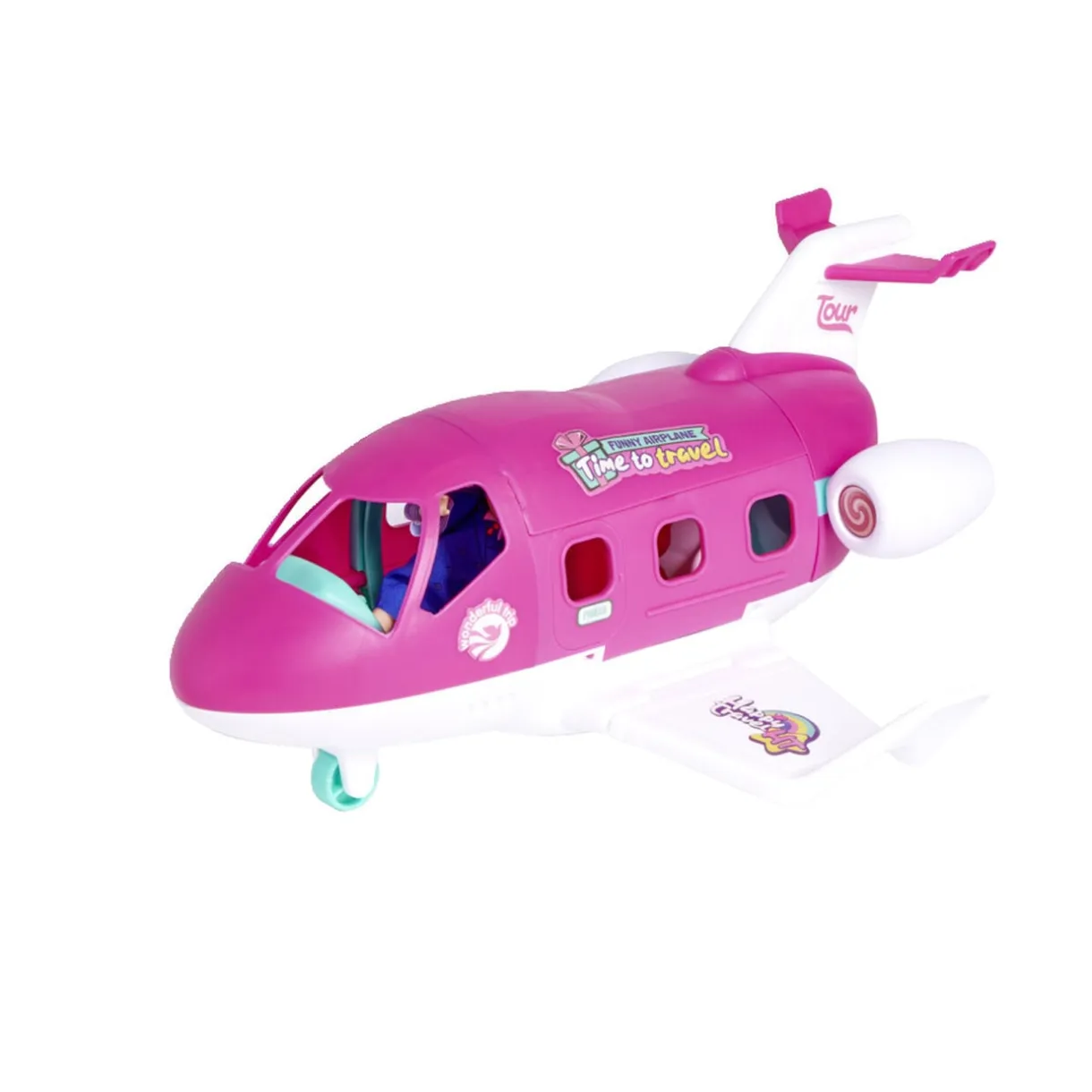 Jouet avion rose avec poupée et accessoires < Gifi New