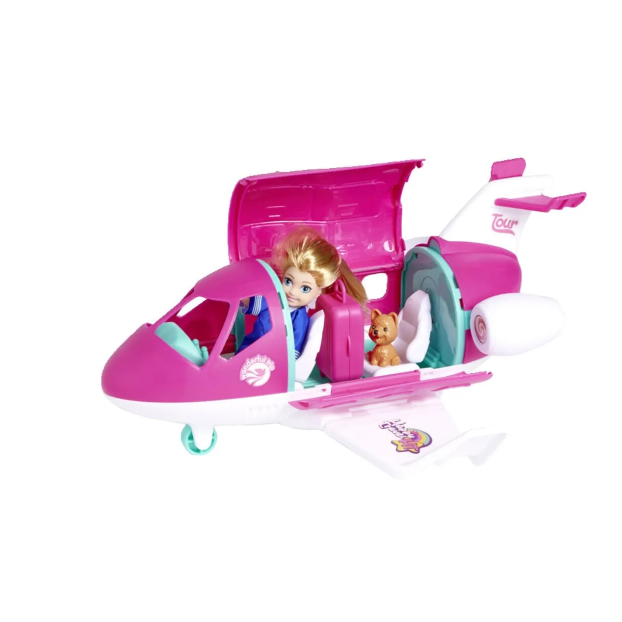 Jouet avion rose avec poupée et accessoires < Gifi New