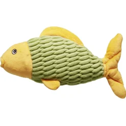Jouet peluche pour chien poisson vert et jaune 15x25cm
