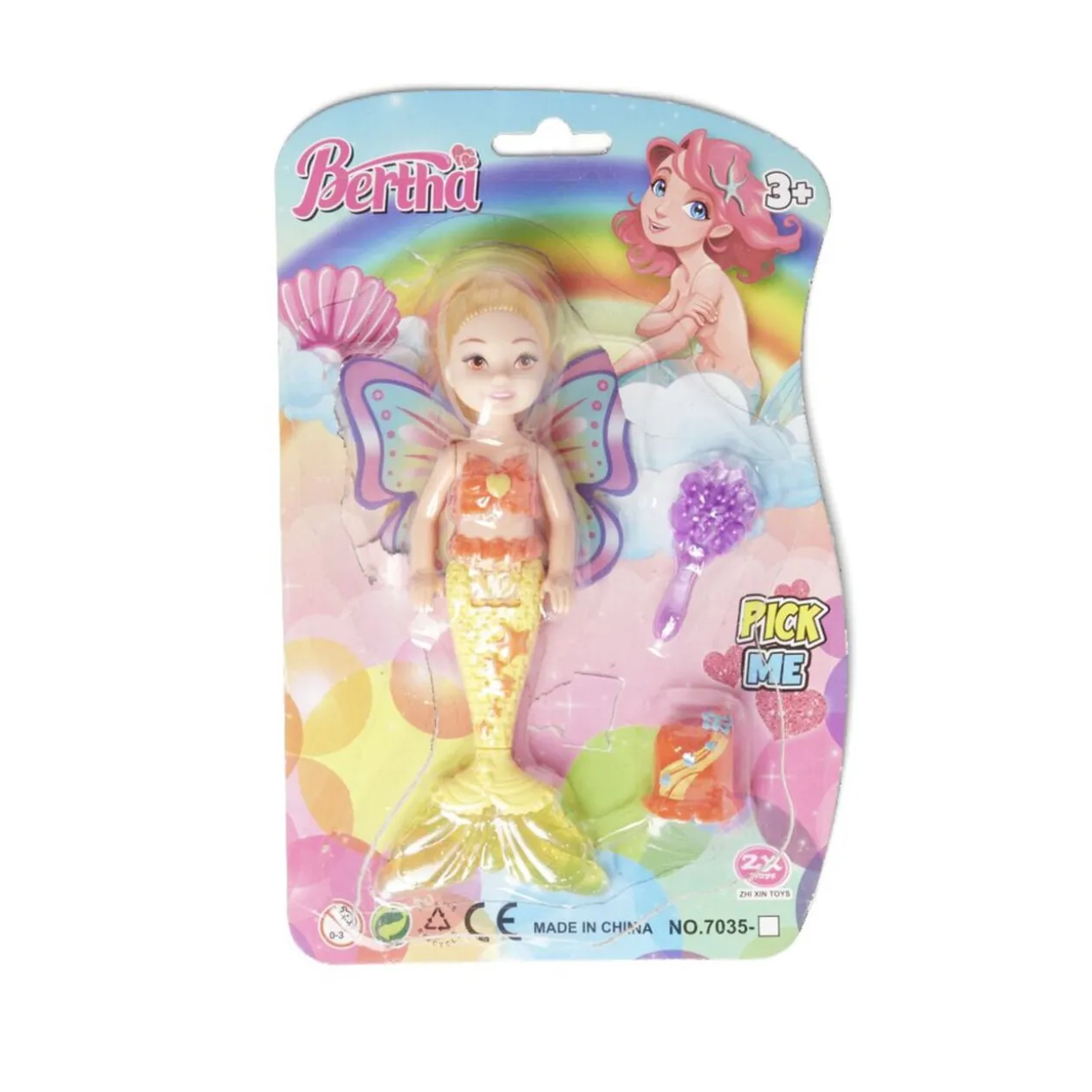 Jouet poupée sirène avec 2 accessoires