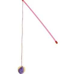Jouet pour chat pompon avec canne à pêche