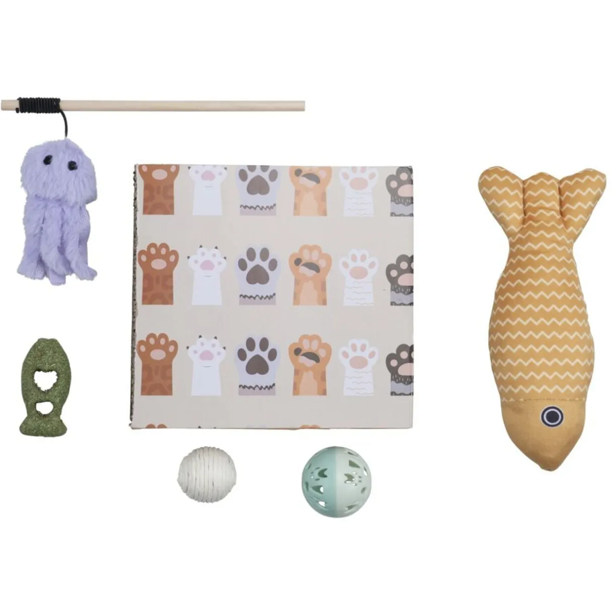 Jouet pour chat x6 perche balles peluches griffoir en carton < Gifi Online