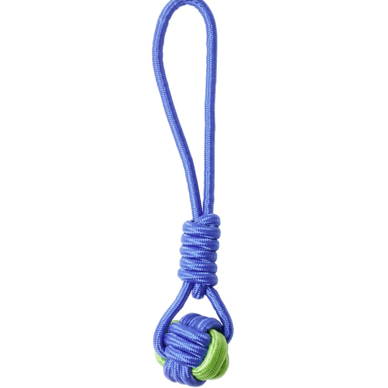 Jouet pour chien en corde en coton bleu et vert Ø7x44cm